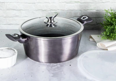Berlingerhaus Kastrol s poklicí s mramorovým povrchem 28 cm Carbon PRO Line