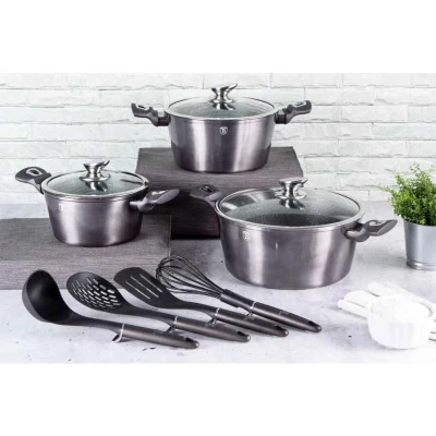 Berlingerhaus Kastrol s poklicí s mramorovým povrchem 28 cm Carbon PRO Line