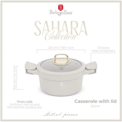 Berlingerhaus Kastrol s poklicí s titanovým povrchem 20 cm Sahara Collection