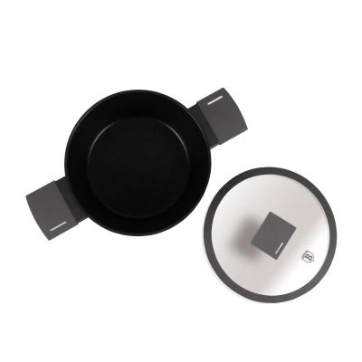 Berlingerhaus Kastrol s titanovým povrchem a poklicí 20 cm Antracit Collection