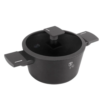 Berlingerhaus Kastrol s titanovým povrchem a poklicí 20 cm Antracit Collection