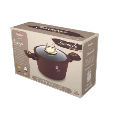 Berlingerhaus Kastrol s titanovým povrchem a poklicí 20 cm Leonardo Collection