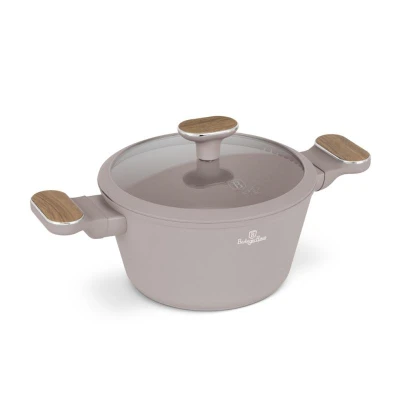 Berlingerhaus Kastrol s titanovým povrchem a poklicí 20 cm Taupe Nordic Collection