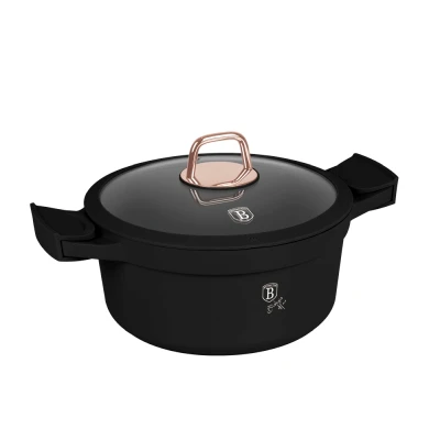 Berlingerhaus Kastrol s titanovým povrchem a poklicí 24 cm Black Rose Collection