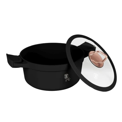 Berlingerhaus Kastrol s titanovým povrchem a poklicí 24 cm Black Rose Collection