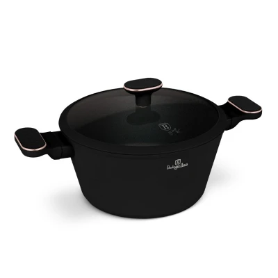Berlingerhaus Kastrol s titanovým povrchem a poklicí 24 cm Black Rose Collection