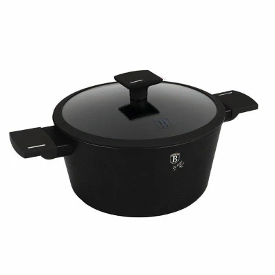 Berlingerhaus Kastrol s titanovým povrchem a poklicí 24 cm Matte Black Collection Berlingerhaus Kastrol s titanovým povrchem a poklicí 24 cm Matte Black Collection