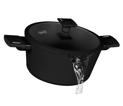 Berlingerhaus Kastrol s titanovým povrchem a poklicí 24 cm Matte Black Collection