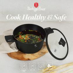 Berlingerhaus Kastrol s titanovým povrchem a poklicí 24 cm Matte Black Collection