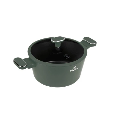 Berlingerhaus Kastrol s titanovým povrchem a poklicí 24 cm Matte Green Collection