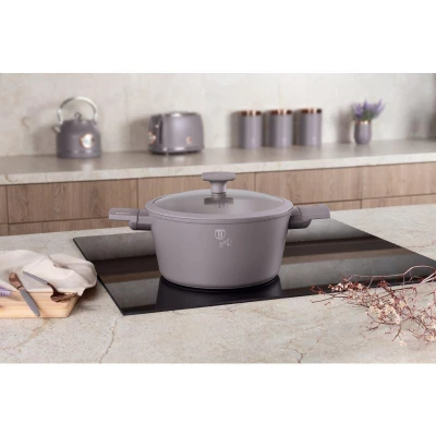 Berlingerhaus Kastrol s titanovým povrchem a poklicí 24 cm Taupe Collection