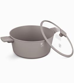 Berlingerhaus Kastrol s titanovým povrchem a poklicí 24 cm Taupe Collection