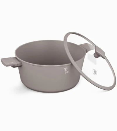 Berlingerhaus Kastrol s titanovým povrchem a poklicí 24 cm Taupe Collection