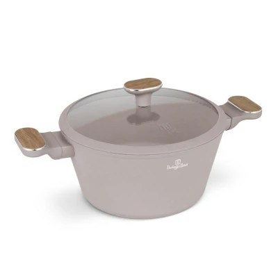 Berlingerhaus Kastrol s titanovým povrchem a poklicí 24 cm Taupe Nordic Collection