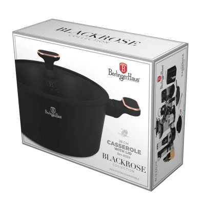 Berlingerhaus Kastrol s titanovým povrchem a poklicí 28 cm Black Rose Collection