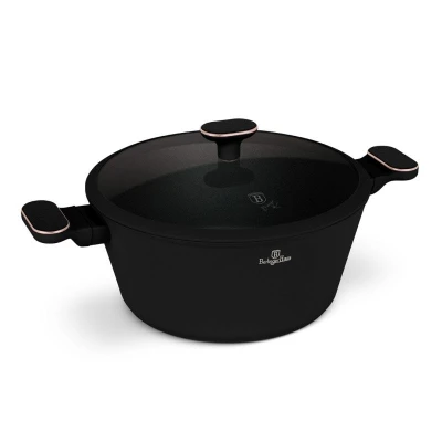 Berlingerhaus Kastrol s titanovým povrchem a poklicí 28 cm Black Rose Collection
