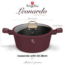 Berlingerhaus Kastrol s titanovým povrchem a poklicí 28 cm Leonardo Collection