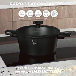 Berlingerhaus Kastrol s titanovým povrchem a poklicí 28 cm Matte Black Collection
