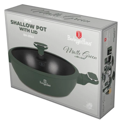 Berlingerhaus Kastrol s titanovým povrchem a poklicí 28 cm Matte Green Collection