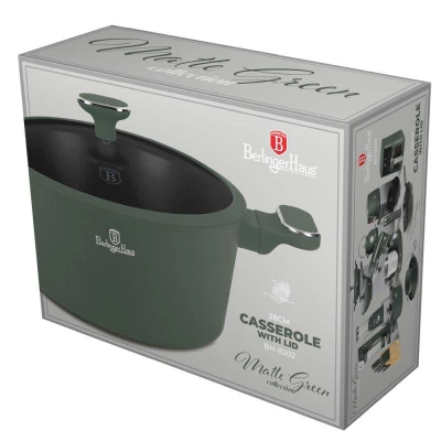 Berlingerhaus Kastrol s titanovým povrchem a poklicí 28 cm Matte Green Collection