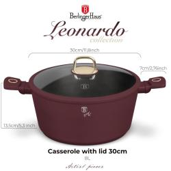 Berlingerhaus Kastrol s titanovým povrchem a poklicí 30 cm Leonardo Collection