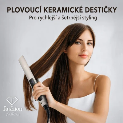 Berlingerhaus Keramická žehlička na vlasy s regulací teploty a displejem Cream Gold Collection