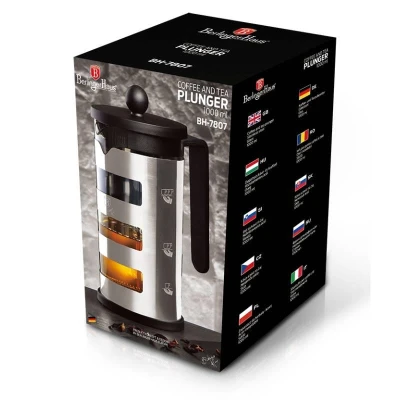 Berlingerhaus Konvice na čaj a kávu french press 1 l Black Silver Collection