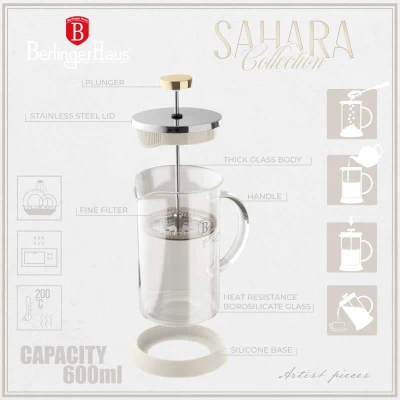 Berlingerhaus Konvice na čaj a kávu French press 600 ml Sahara Collection