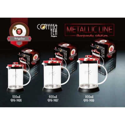 Berlingerhaus Konvička na čaj a kávu French Press 600 ml Burgundy Metallic Line