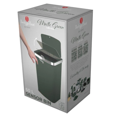 Berlingerhaus Koš odpadkový se senzorovým otvíráním 60 l Matte Green Collection