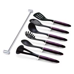 Berlingerhaus Kuchyňské náčiní s nástěnným držákem 7 ks Purple Eclipse Collection
