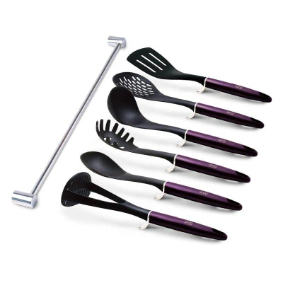 Berlingerhaus Kuchyňské náčiní s nástěnným držákem 7 ks Purple Eclipse Collection