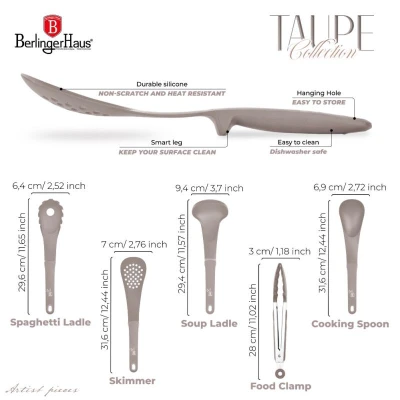 Berlingerhaus Kuchyňské náčiní sada 5 ks Taupe Collection