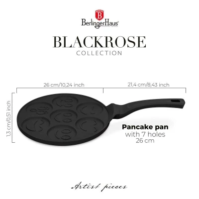 Berlingerhaus Lívanečník s titanovým povrchem Smajlíci 26 cm Matte Black Collection