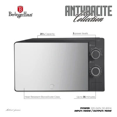 Berlingerhaus Mikrovlnná trouba 20 l Antracit Collection