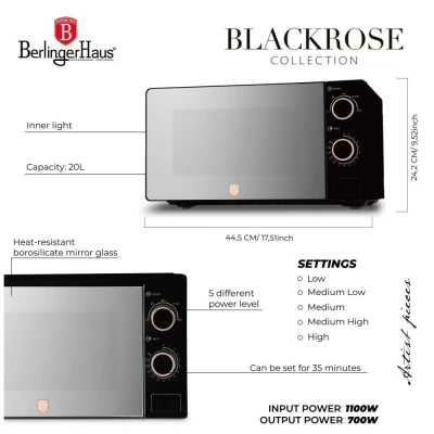 Berlingerhaus Mikrovlnná trouba 20 l Black Rose Collection