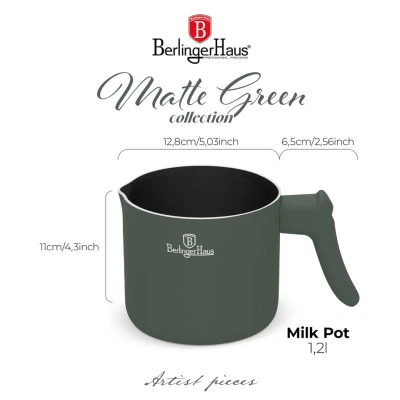Berlingerhaus Mlékovar s titanovým povrchem 1,2 litru Matte Green Collection