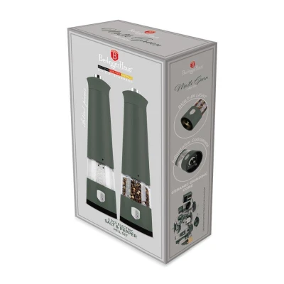 Berlingerhaus Mlýnek na pepř a sůl elektrický sada 2 ks Matte Green Collection