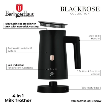 Berlingerhaus Napěňovač mléka 4 v 1 Black Rose Collection