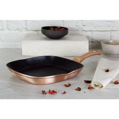 Berlingerhaus Pánev grilovací s mramorovým povrchem 28 cm Rosegold Metallic Line