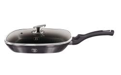 Berlingerhaus Pánev grilovací s mramorovým povrchem a poklicí 28 cm Carbon PRO Line Berlingerhaus Pánev grilovací s mramorovým povrchem a poklicí 28 cm Carbon PRO Line