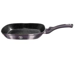 Berlingerhaus Pánev grilovací s mramorovým povrchem a poklicí 28 cm Carbon PRO Line