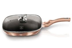 Berlingerhaus Pánev grilovací s mramorovým povrchem a poklicí 28 cm Rosegold Metallic Line Berlingerhaus Pánev grilovací s mramorovým povrchem a poklicí 28 cm Rosegold Metallic Line