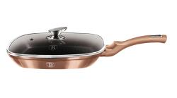 Berlingerhaus Pánev grilovací s mramorovým povrchem a poklicí 28 cm Rosegold Metallic Line