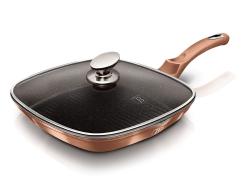 Berlingerhaus Pánev grilovací s mramorovým povrchem a poklicí 28 cm Rosegold Metallic Line