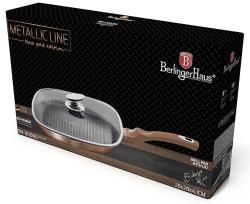Berlingerhaus Pánev grilovací s mramorovým povrchem a poklicí 28 cm Rosegold Metallic Line