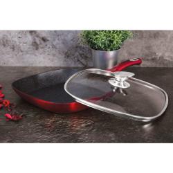 Berlingerhaus Pánev grilovací s poklicí a mramorovým povrchem 28 cm Burgundy Metallic Line