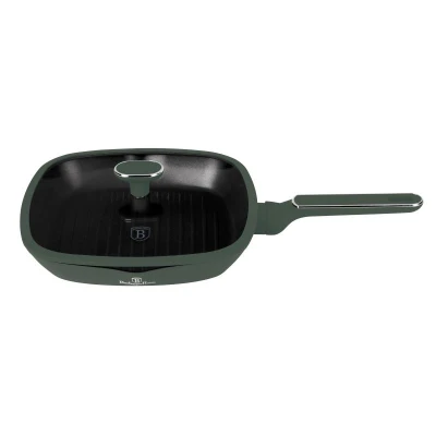 Berlingerhaus Pánev grilovací s titanovým povrchem a poklicí 28 cm Matte Green Collection