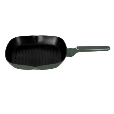 Berlingerhaus Pánev grilovací s titanovým povrchem a poklicí 28 cm Matte Green Collection