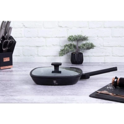 Berlingerhaus Pánev grilovací s titanovým povrchem a poklicí 28 cm Monaco Collection